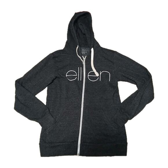 Ellen DeGeneres Show Unisex Zip Up Hoodie Sweatshirt Gray Size Medium Logo Merch - Picture 1 of 8